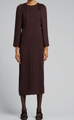 $850 Tove Women's Brown Hollie Silk Midi Dress Size FR 42/US 10 | eBay