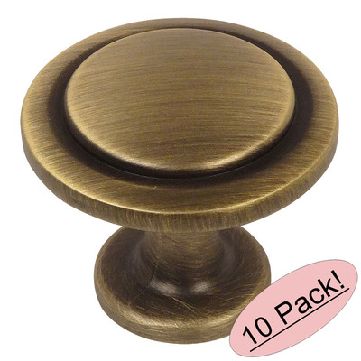 *10 Pack* Cosmas Cabinet Hardware Brushed Antique Brass Cabinet Knob #5560BAB