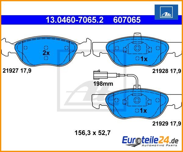Bremsbelagsatz, Scheibenbremse Ate 13.0460-7065.2 FüR Fiat-image