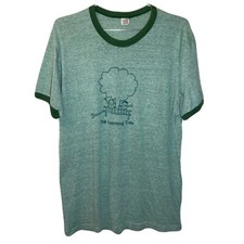 VTG 1980 Hanes “The Learning Tree” T-shirt Men’s Sz XL Made In USA Green Thin