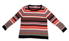 Liz Claiborne Women Multicolor Stripe Scoop Neck Long Sleeve Pullover Sweater XL