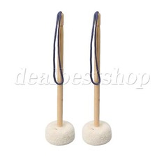 2x Felt Head Gong Mallet 80mm Diameter 14" L for Percussion Instrument