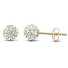 9ct Gold Stud Earrings Crystal Balls 6mm 8mm 10mm 9ct Yellow Gold