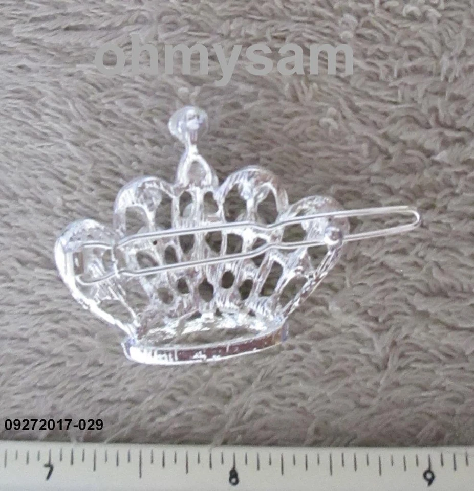 CLOSEOUT 12  NEW METAL HAIR CLIP / COMB / CLEAR MULTI COLOR STONE / MIX DES - Image 2 of 4