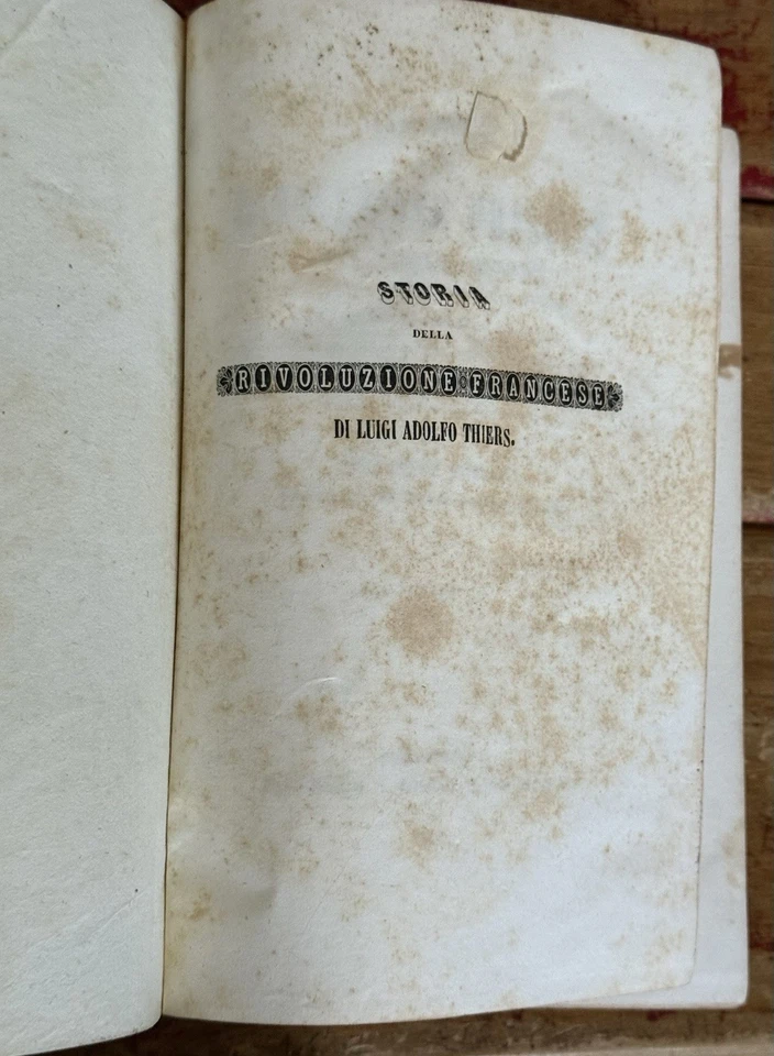 Thiers, L. Adolfo Rivoluzione Francese 1842 1st Italian Ed. Vol. 2 Illustrated Foto 2 de 4