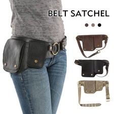 Medieval Women Steampunk PU Leather Fashion Hip Belt Festival Pocket Waist Bag