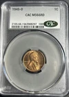 1945-D Lincoln Wheat Penny – CAC Certified MS66 – Stunning Red Gem!