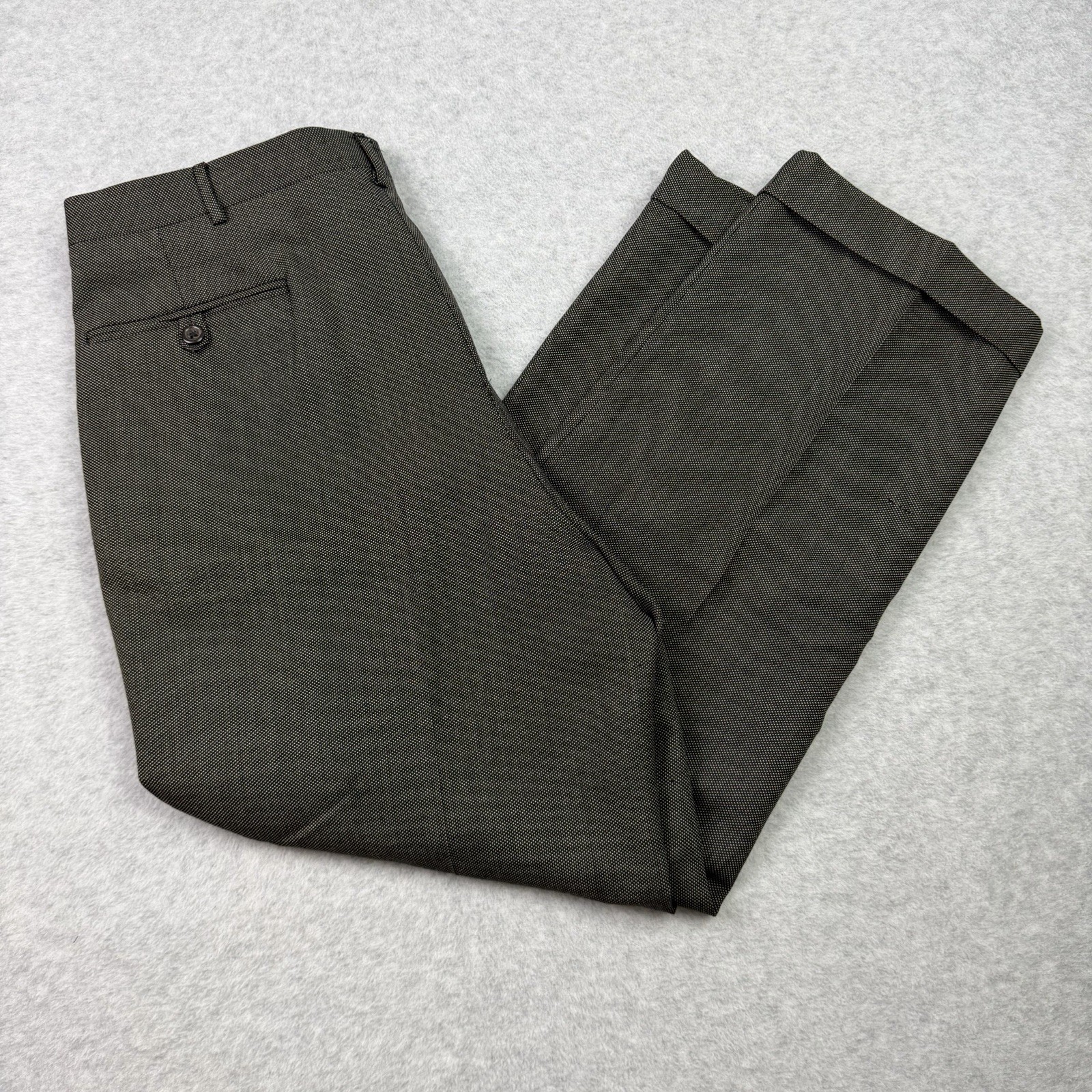 Vintage Polo Ralph Lauren Pants Mens 32x28 Gray Wool Pleated Cuffed Trousers