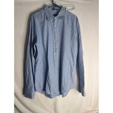 Gant Tech Prep Fitted Mens XL Blue Gingham Check Button Down Shirt 171-331578