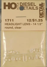 Detail Associates 1711 HO 14.5" Headlight Lenses (one dozen)