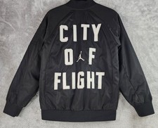 Jordan Jacket Boys 12-13 Years Large Black City Of Flight Reversible Map Bomber