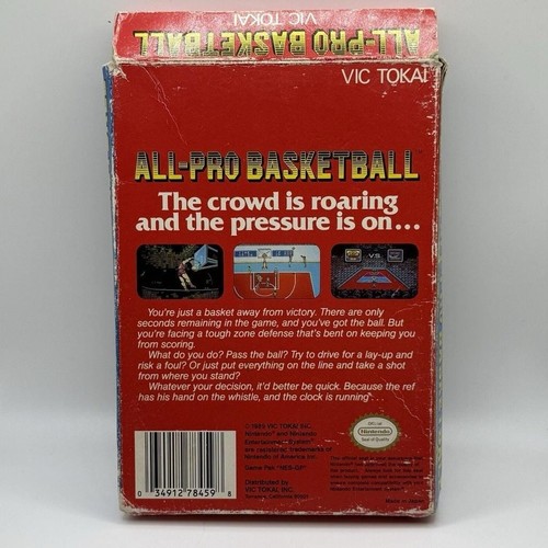 All-Pro Basketball (Nintendo Entertainment System, 1989) Game And Box - Picture 8 of 10