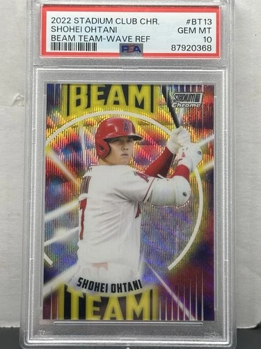 Shohei Ohtani 2022 Stadium Club Chrome Beam Team Wave Refractor PSA 10 GEM MINT