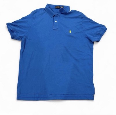 Polo Ralph Lauren Polo Shirt Mens XXL Blue Short Sleeve Pony Logo Cotton #Preppy
