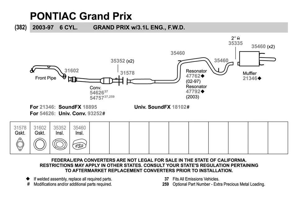 For Toyota Tundra 07-21 Metal w Fiber Core Donut Exhaust Manifold Flange Gasket Foto 4 de 4