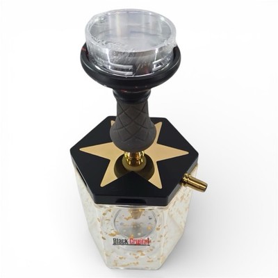 Golden Desert Premium Modern Hookah LED Acrylic Base Gold Flake Design