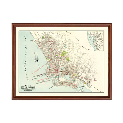 Old Map of Berkeley, CA 1899 - Vintage Berkeley California A