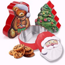 Christmas Metal Storage Tin With Lid 3 Designs