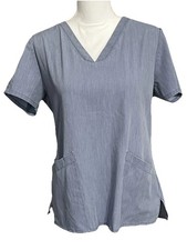 Grey  s Anatomy Blue Gray Scrub Top Healthcare Medical Nursing Medium Ladies