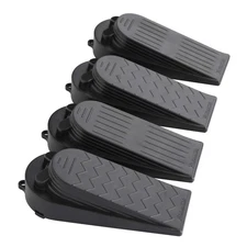 4-Pack Premium Door Stoppers with 2-in-1 Soft Rubber  Hard Plastic Design - H...