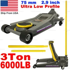 3 Ton 6000lbs Floor Jack Stand Ultra Low Profile Quick Lifting Dual Pump Pistons