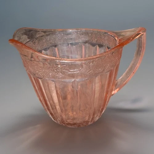 Vintage Jeanette Glass Co Depression Glass Adam Pink Pattern Creamer Pitcher
