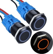 Metal Latching Push Button Switch 22mm 12V 24V ON Off 1NO 1NC Waterproof Anti