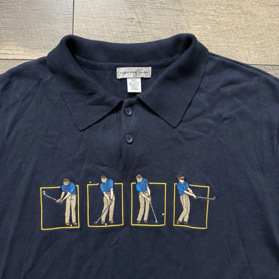 De Colección Cypress Links Golf Polo Camisa Ligera Suéter Bordado Para Hombres 3XLT XXXL Foto 2 de 4