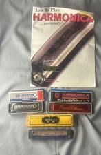 Lot Of Harmonicas W/book Brelllo Bluesband Parrots W/box