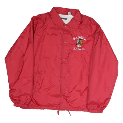 JERZEES Herren Red Badger Braves Button Jacke M Polyester leicht Freizeit