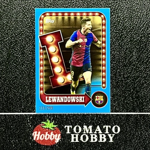 ROBERT LEWANDOWSKI /250 BLUE TOPPS FAN TEAM SET 2025-26 LETTER BARCELONA