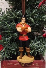 DISNEY STORE BELLE BEAUTY & THE BEAST GASTON CUSTOM CHRISTMAS ORNAMENT NEW