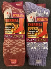 2 Pr. Insulated Thermal Fleece Lined Socks Women’s Shoe 5-9-No More Cold Feet!