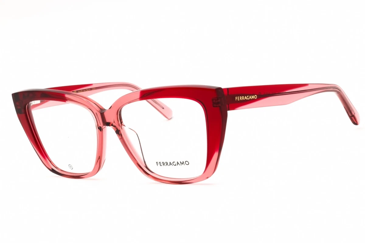 New FERRAGAMO SF-2984 613 Red & Crystal Red Eyeglasses 53/16/140 Salvatore Ferragamo SF2984 613 Eyeglasses | Mercari main image 3