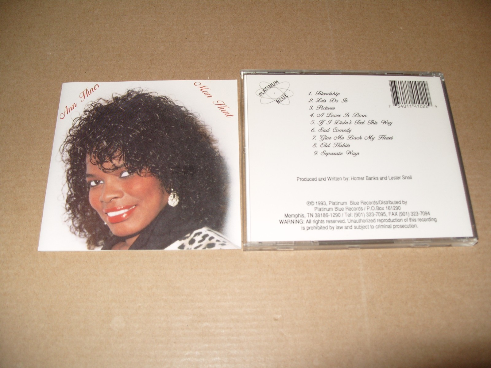 Ann Hines – Man Hunt 1993 CD + INLAYS EX/NEAR MINT CONDITION. (M1)