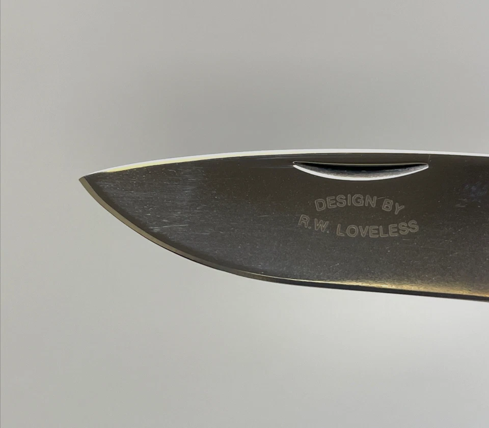 Gerber R.W. Loveless Folding Knife Eagle Scrimshaw USA 1984 Vintage Rare - Image 3 of 4