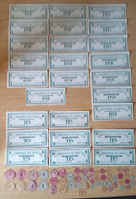 Vintage Whitman Play Money Paper Bills Coins