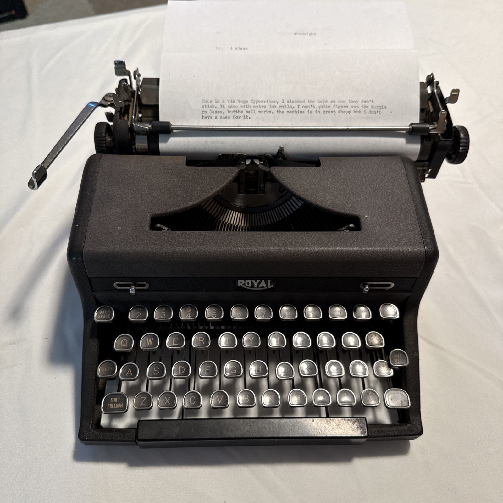 Vintage 1940s Royal Quiet Deluxe portable typewriter
