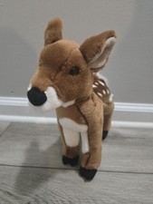 Baby Deer Plush Fawn 9" Standing Soft Stuffed Realistic Toy Brown Sweet