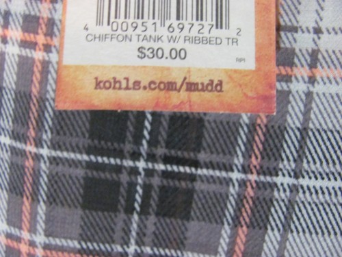 Womens' MUDD Chiffon Tank W/Ribbed Trim  Size Medium NWT - Picture 3 of 3