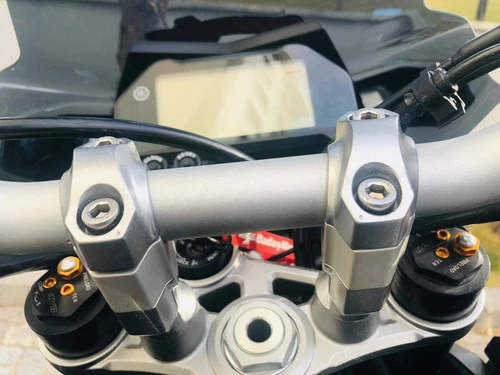 Bay4Global Handlebar Risers for Yamaha MT10 '16 - '21 - 0.98" up - 25mm up Gray