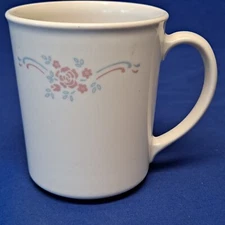 Vintage Corning Corelle ENGLISH BREAKFAST COFFEE MUG Tea Cup Stoneware Pink