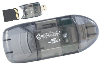 c-enter SD Kartenleser: USB-2.0-Cardreader & USB-Stick, für SD(HC/XC)-Karten