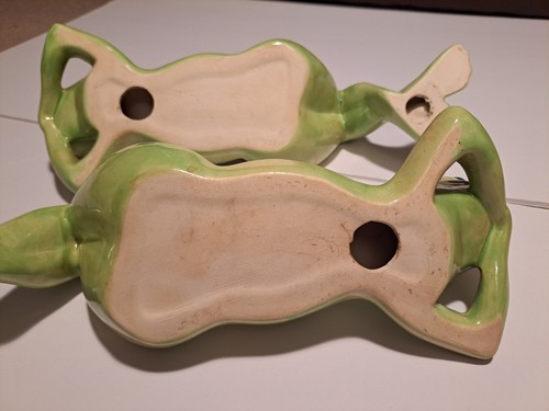 RARE HTF Sunbathing Whimsy 13" Frogs Vintage Ceramic Amphibians Relaxing Toads - Picture 19 of 23