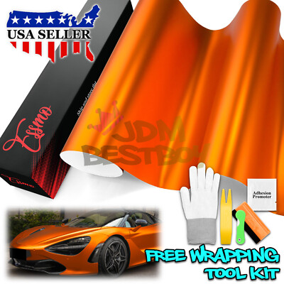 ESSMO PET Romance Chrome Lava Orange Auto Car Vehicle Vinyl Wrap Decal Sticker