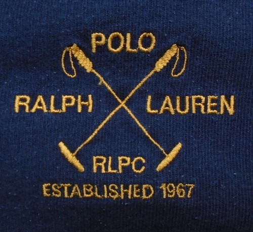 Vintage 90s Polo Ralph Lauren Large Rugby Shirt Navy Elbow Shoulder Patches - Picture 4 of 10