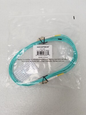 Monoprice 6387 3-Meters LC/LC Multi Mode Duplex 10GB Fiber Optic Cable - Aqua