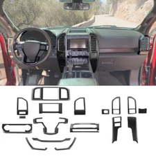 17x Carbon Fiber Center Console Dash Panel Cover Trim Kit For Ford F-150 2015-20