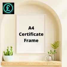 A4 Certificate Award Photo Picture Frame White Includes Stands and Hook - Decor