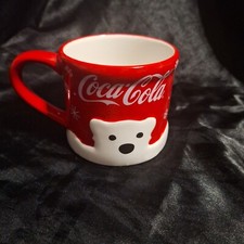 Jolie tasse Coca-Cola surdimensionnée ~ ours polaire ~ flocons de neige ~ 2018 ~ à collectionner